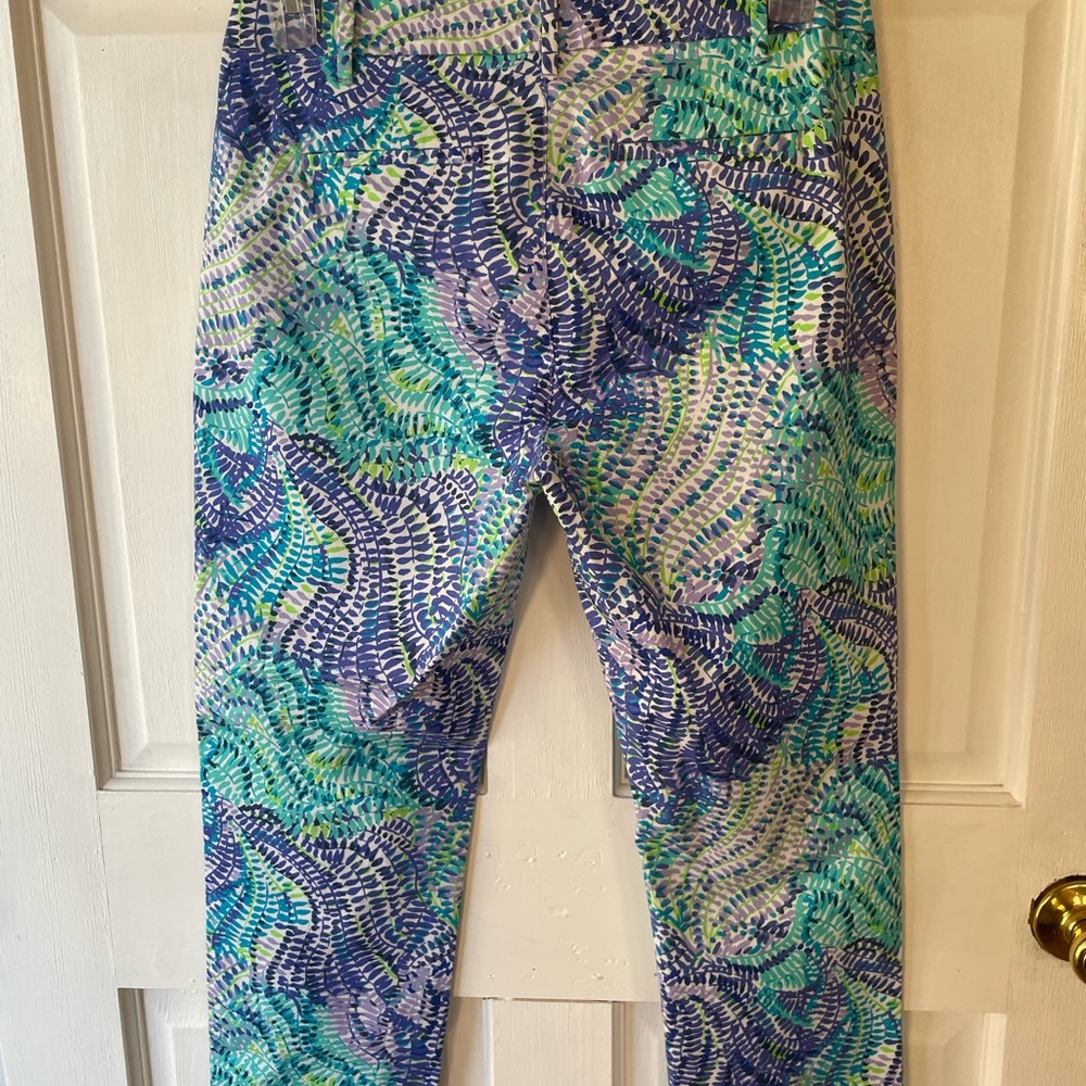Lily Pulitzer Women’s Pant BlueGreen Floral Print - Picture 2 of 5